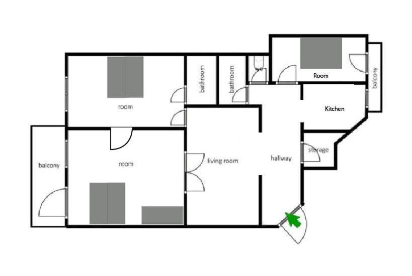 Central&cozy Balcony!3bdr 2bth * Budapesta